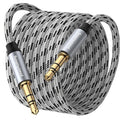 Aux Cable (20 ft), [Copper Shell, Hi-Fi Sound] 3.5 mm Male to Male Braided Auxiliary Cord Compatible with Headphone, Smartphone, Home/Car Stereo, Speaker, Echo & More