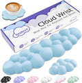 Cloud Wrist Rest Keyboard, Cloud Keyboard Wrist Pad Set with PU Leather Memory Foam, Cute Arm Rest for Palm Support, PC/Gaming Desk Accessories/Office Setup/Computer Hand Cushion - Blue