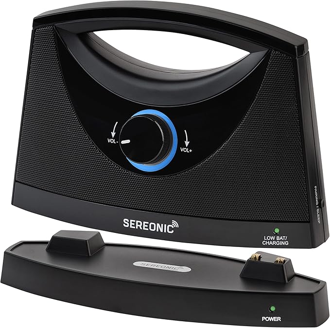 Portable Wireless TV Speakers for Smart TV - Ideal for TV Watching Without The Blaring Volume - Wireless Speakers for TV Designed for Hard of Hearing, Elderly, and Seniors - 100ft Range