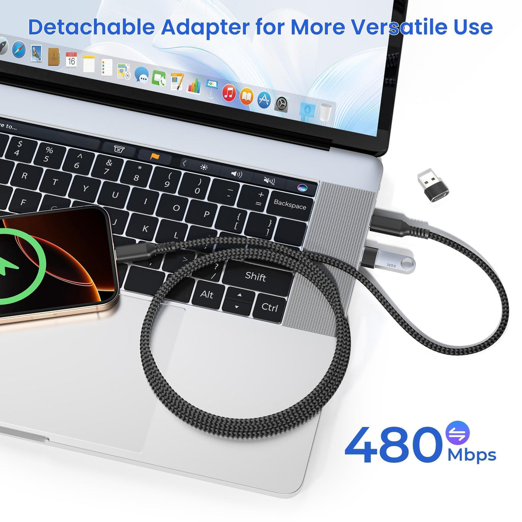 Elebase for Samsung Z Fold Flip 7 USB C Charging Cord 6.6FT with Adapter