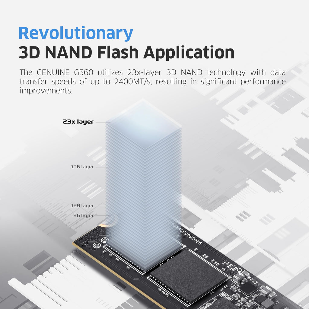 KLEVV Genuine G560 1TB M.2 2280 NVMe PCIe Gen5x4 Internal SSD Heatsink Included, up to 13000MB/s with DRAM Cash (K01TBM2SP0-G56)