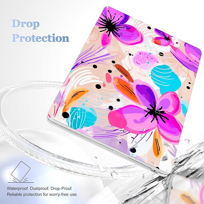 Case for MacBook Air 15 Inch 2025 2024 2023 Release M4 A3241 M3 A3114 M2 A2941, Hard Shell with Screen Protector & Keyboard Cover, Compatible with Touch ID, Trendy Floral