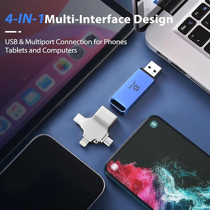 Secure Auto Backup Photo Stick 256GB | Fully Automatic Backup for All Devices | Smart Detection & AI-Powered Organization | Easy Photo Video Backup & Transfer Device | Picture-Saver-USB-Flash-Drive