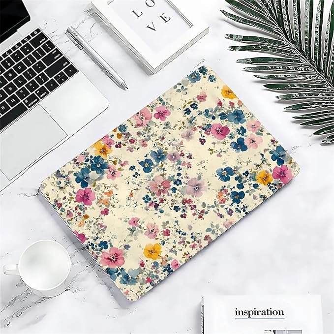 Compatible with MacBook Air 13.3 13.6 Inch Case 2022 2021 2020 2019 Plastic Hard Shell Case Cover,13.6 Air (A2681) M2 2022, Small Pastel Flowers