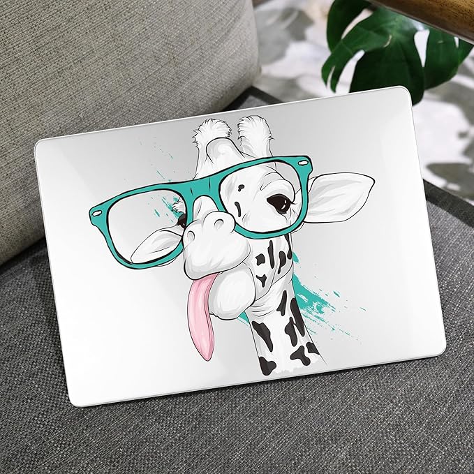 MEEgoodo Case for MacBook Pro 13 inch 2022 2021 2020 New A2338 M2/M1 A2251 A2289, Laptop Hard Shell Cases with Keyboard & Camera Cover Compatible Case, Funny Giraffe, (A2338/A2251/A2289)