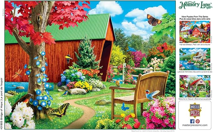 MasterPieces - 300 Piece Jigsaw Puzzle, Large EZ Grip Shapes, Bridge of Hope, Fun for Adults, Seniors, Family, Kids, Non-Glare Finish, 18"x24"