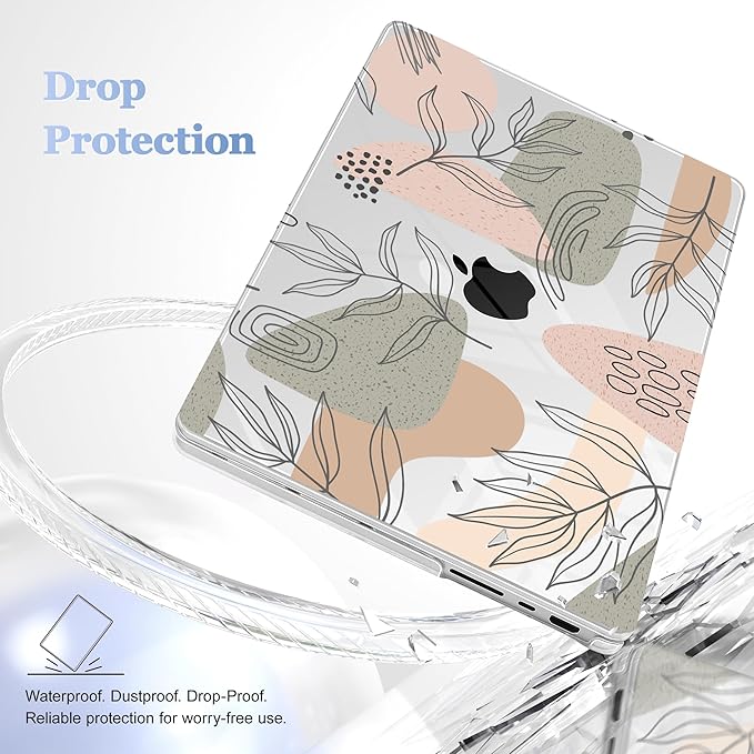 for MacBook Pro 16 inch Case 2021 2022 2023 2024 Release A3186 A3403 M4 A2991 M3 A2780 M2 A2485 M1 Pro/Max, Hard Shell Case with Screen Protector & Keyboard Cover, Tropical Leaves
