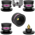 HiFi Speaker Spikes IF03B by Audiocrast, Speaker Vibration Dampener Stand Feet Pads Shock Absorber Isolation Pucks, Speaker Resonance Reducer with Non-Slip Mat for Turntable Amp CD DAC Recorder