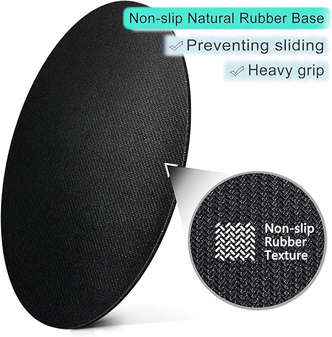 ITNRSIIET Round Mouse Pad with Stitched Edge Premium-Textured Waterproof Non-Slip Rubber Base Desktop Protection Mat Diameter 8.7 inches, Classic Black