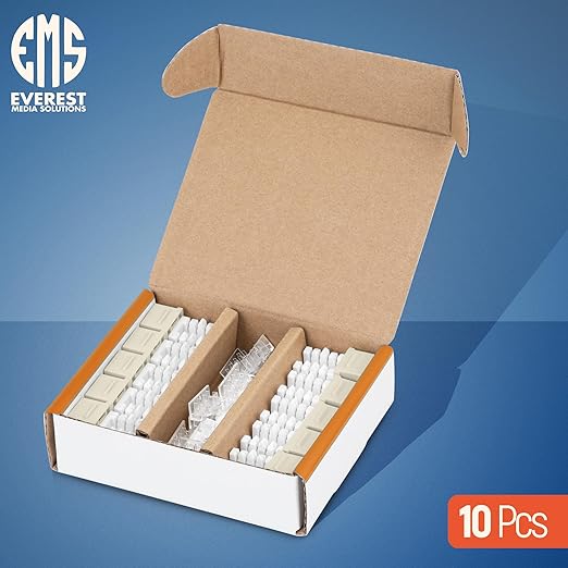 Everest 90° Angled RJ45 Cat6A Keystone Jacks 10-Pack in Ivory - Slim Profile Female RJ45 Connectors - Cat 6A Keystone Jack - Compatible with 90° Angled Speed Termination Tool - easyJACK (B094WB91H3)