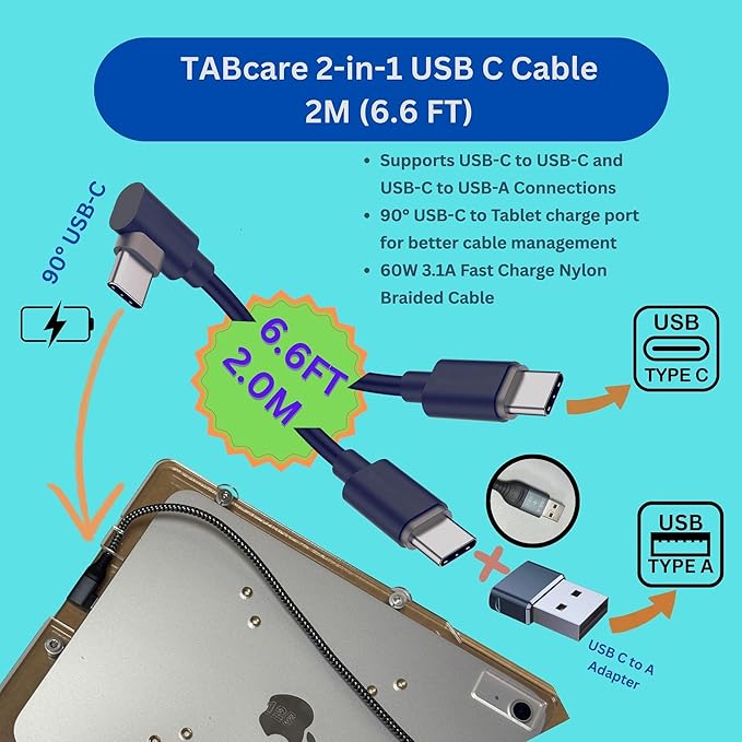 TABcare Anti-Theft Acrylic VESA Enclosure for Apple iPad Pro 13" 2024 with Wall Mount Kit & 90-Degree Angle USB C Cable (iPad Pro 13" 2024, Clear)
