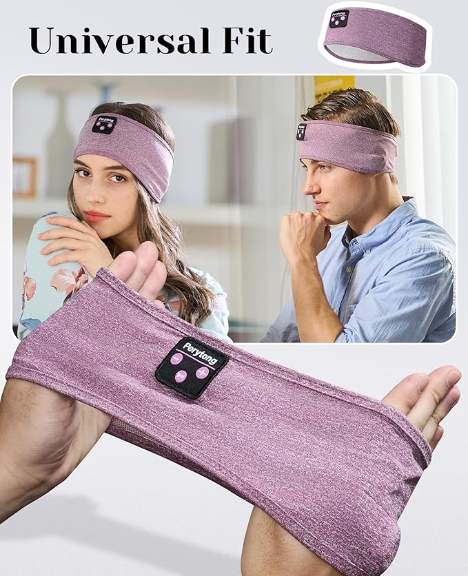 Perytong Sleep Headphones, Bluetooth Sports Headband Headphones with Ultra-Thin HD Stereo Speakers Perfect for Sleeping,Workout,Jogging,Yoga,Insomnia, Air Travel, Meditation for Unisex