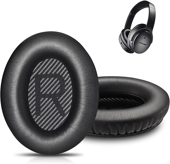 QC35 Replacement Ear Pads,Replacement Ear Pads for Bose QC35 & QC35ii (QuietComfort 35) Headphones - Softer Leather, Memory Foam, Extra Durability