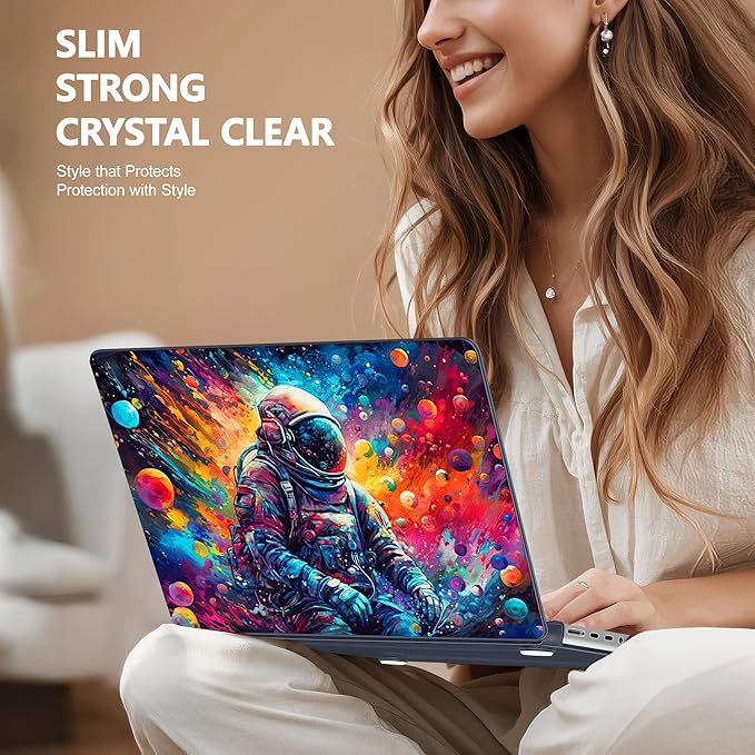 for MacBook Pro 16 inch Case 2021 2022 2023 2024 Release A3186 A3403 M4 A2991 M3 A2780 M2 A2485 M1 Pro/Max, Hard Shell Case with Screen Protector & Keyboard Cover, Astronaut