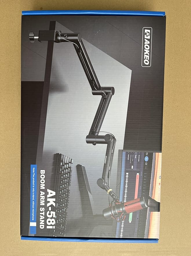 Microphone Arm,Aokeo AK-58i Desk Low Profile Mic Boom Arm Stand,Suitable For Blue Yeti,Snowball iCE,HyperX QuadCast,SoloCast,Elgato Wave,Etc