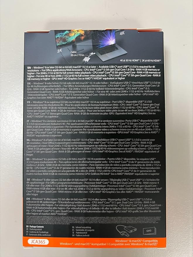 j5create USB-C to Dual HDMI Multi-Monitor Adapter with USB Type-A convertor | 4K + 2K | Compatible with Windows and Mac (JCA365)