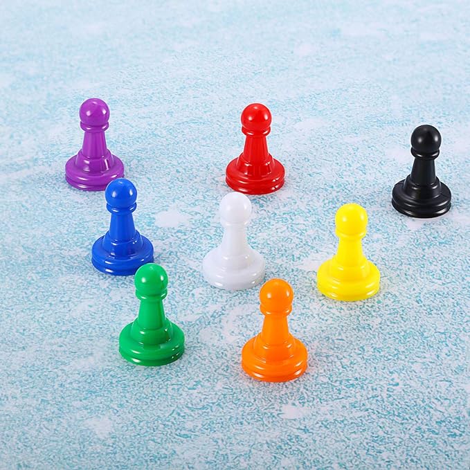 Gejoy 128 Pcs Board Game Pieces Multicolor Plastic Pawns Game Pieces for Board Games Chess,1 Inch Game Pawns, Tabletop Markers, Arts and Crafts