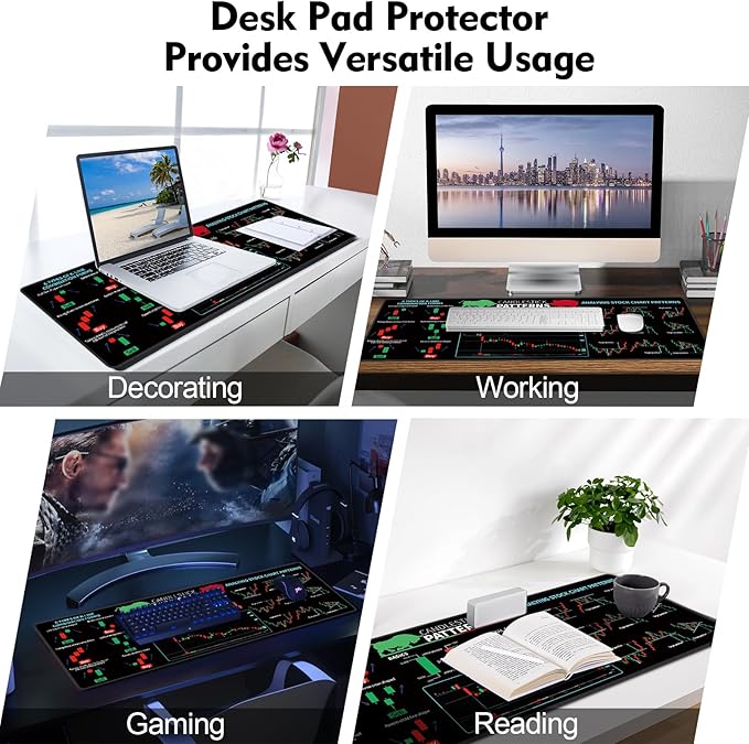 Galdas Gaming Mouse Pad XXL XL Large Long Extended Big Mousepad Non-Slip Rubber Keyboard Mouse Pad with Stitched Edges for Laptop Home Office (31.5x11.8x0.08 Inch) … (Trend)