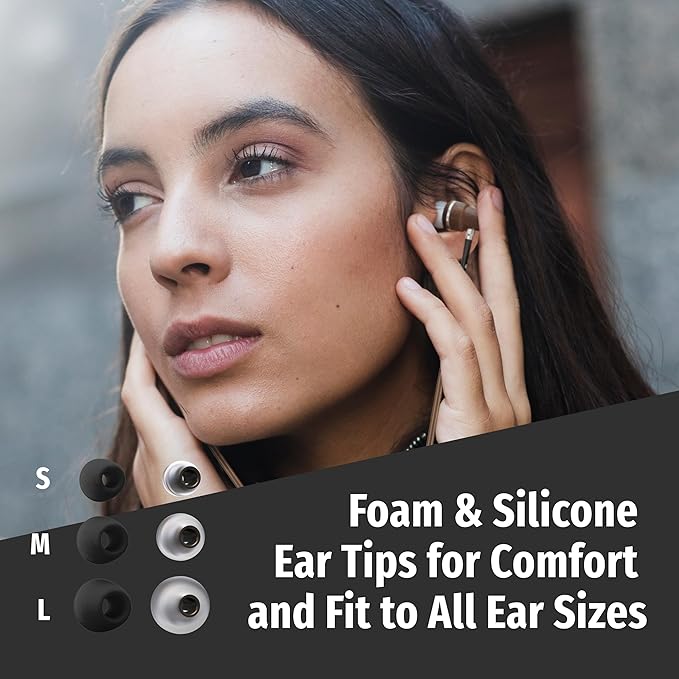 Symphonized Premium Wooden Airtube Headphones EMF Earbuds, 3D Sound, Microphone Volume Control, 8mm Bass Drivers Granting High Audio Quality 3.5mm Jack