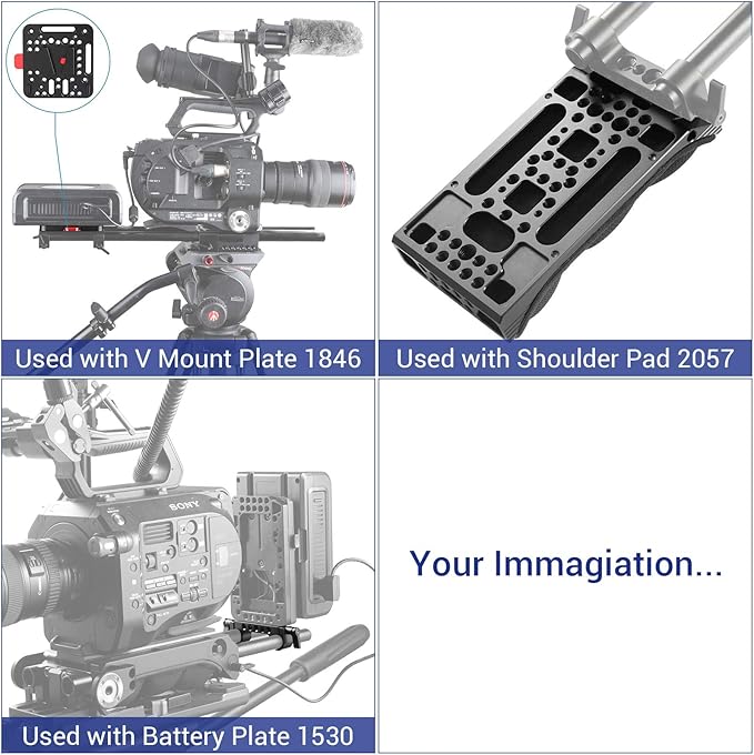 SmallRig Super Lightweight 15mm Railblock, Rod Clamp with 1/4"-20 Thread for Sony for Canon and Other 15mm DSLR Camera Rig Shoulder Support Rail System, Pack of 2-2061
