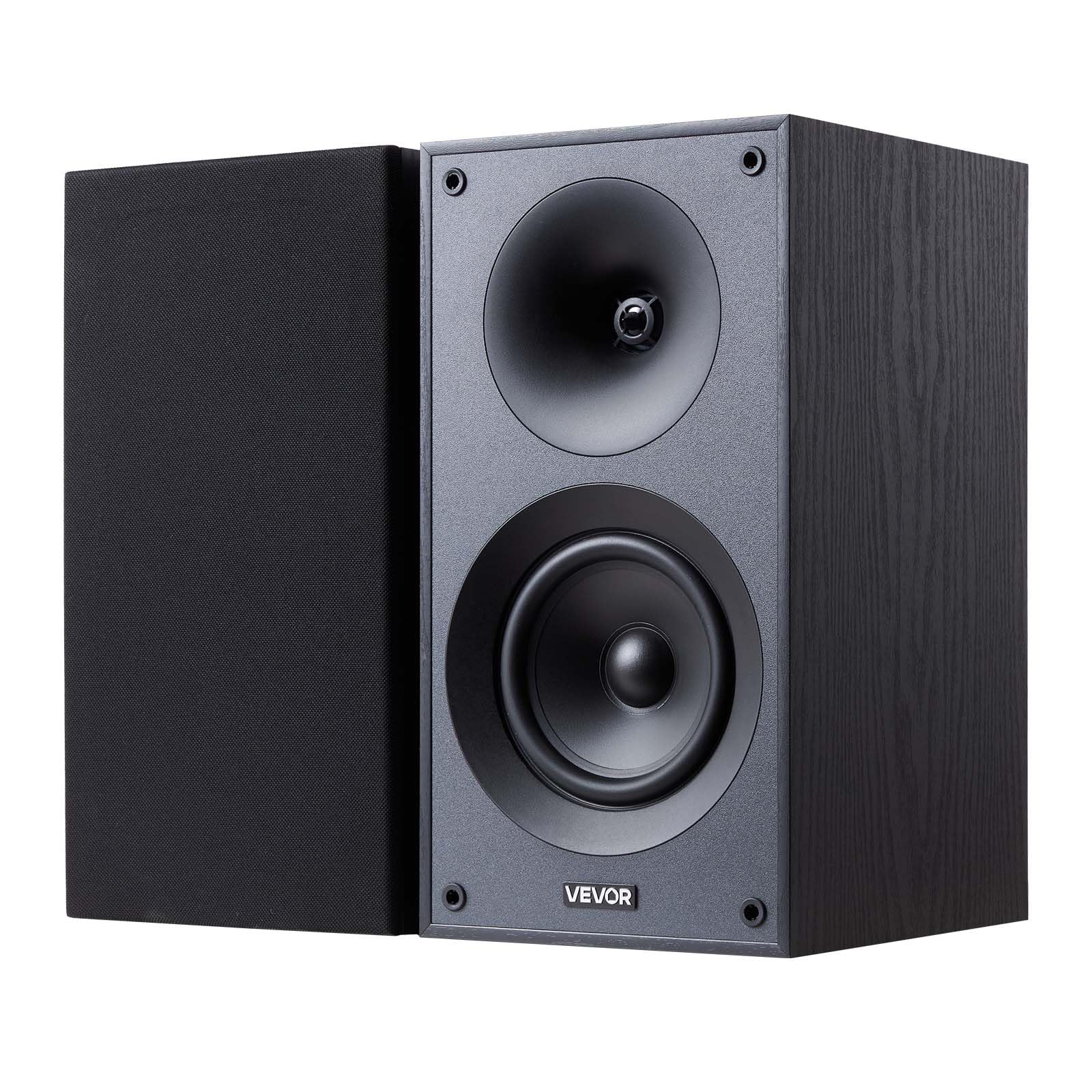 VEVOR Passive Bookshelf Speaker, 300W, Book Shelf Stereo Speakers with 5.25-Inch Woofer and 1-Inch Tweeter, Detachable Grille, 65Hz-20KHz Frequency Response, Wooden Enclosure,for Home Theater (1 Pair)