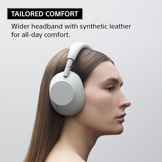 Sony WH-1000XM6 The Best Wireless Noise Canceling Headphones, HD NC Processor QN3, 12 Microphones, Adaptive NC Optimizer, Mastered by Engineers, Studio-Quality, 30-Hour Battery, Platinum Silver