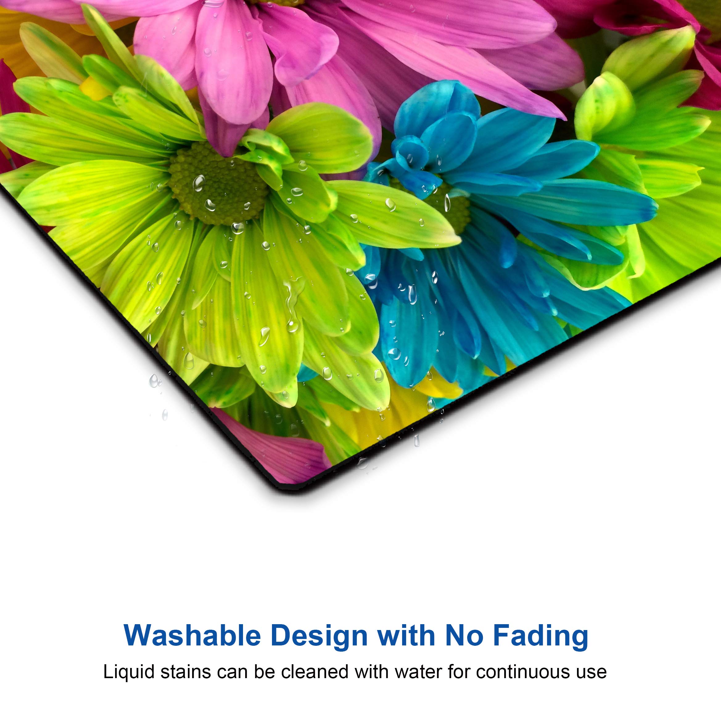 SHALYSONG Watercolor Flower Mouse Pad, 9.5"x7.9" Non-Slip Laptop Mousepad