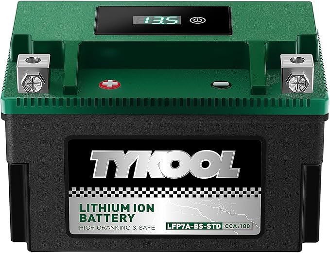YTX7A-BS,180 CCA, Lithium LiFePO4 Motorcycle Battery,2X Cranking Amps,5X Longer Life, Compatible for Motorcycle,Scooter,Moped, ATV,4 Wheeler, Lawn Mower, and Generator Battery