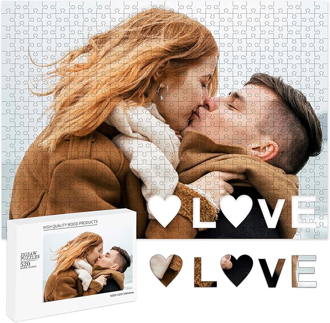 Easycosy Custom Photo Puzzles 520/1314 Pieces for Adults Families Personalized Picture Text Jigsaw Puzzle Gift for Holiday Birthday Wedding Anniversay(Horizontal/Vertical)