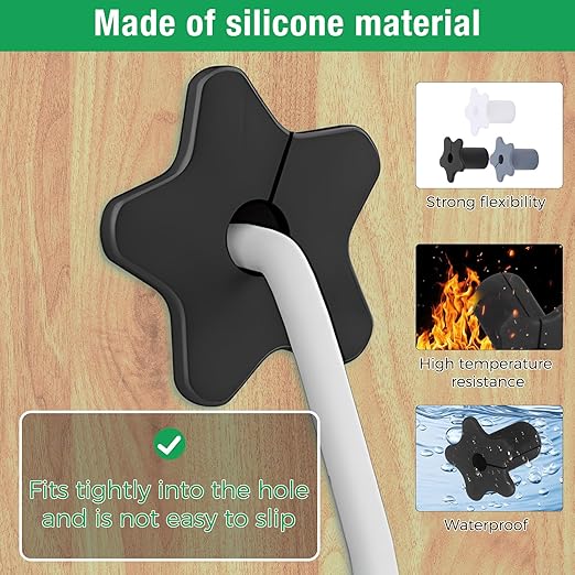 2pc Starlink Cable Grommet 5/8" Silicone Waterproof Wall Hole Pass Through Split Cable Bushings for TV Wire Ethernet Cord, Starlink Cable Routing Kit Accessories, 27.6mm/1.09" Ht, Grey