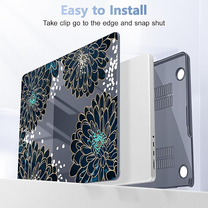for MacBook Pro 16 inch Case 2021 2022 2023 2024 Release A3186 A3403 M4 A2991 M3 A2780 M2 A2485 M1 Pro/Max, Hard Shell Case with Screen Protector & Keyboard Cover, Luxury Floral