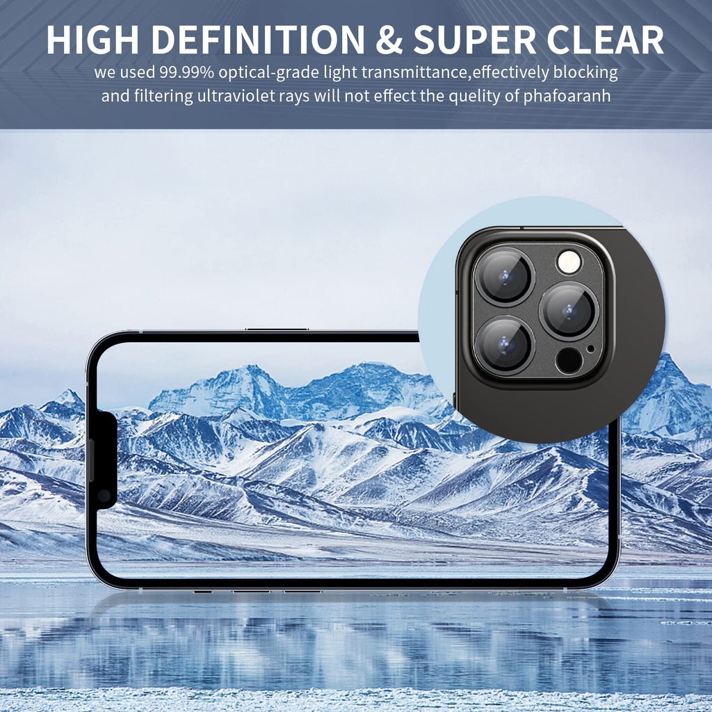 Mansoorr Camera Lens Protector for iPhone 14 Pro / iPhone 14 Pro Max, Alloy Metal Camera Cover with Tempered Glass Screen Protector Accessories,Case Friendly,Scratch Resistant,Easy to Install - Space