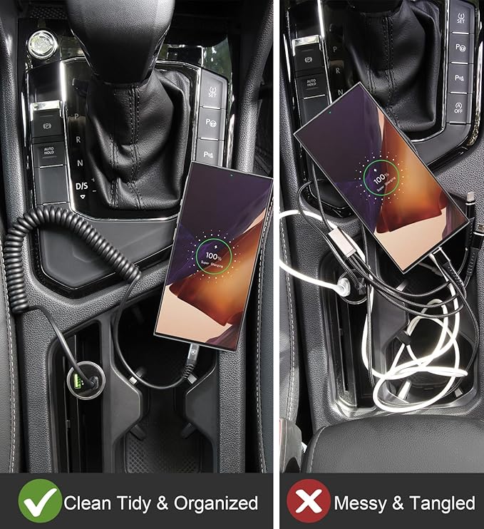 USB C to C Cable 3ft 2Pack Coiled USB C Charger Cable for Car Type C Fast Charging Cable for iPhone 16/15/Plus/Pro/Pro Max/Samsung Galaxy S23