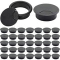 40 Pack 2 Inch Desk Grommet, Plastic Cable Hole Cover Bulk for PC Desk, Flexible Wire Organizer Cable Cord Management for Home Office, Black