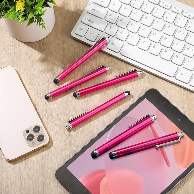 Outus 36 Pcs Stylus Pen for Universal Capacitive Touch Screens Devices, Stylus Pen Compatible with Tablet for Classroom Travel Olders Friendly(Rose Red)