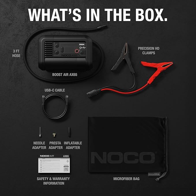 NOCO Boost Air AX65 2000A 12V Jump Starter, Air Compressor & Tire Inflator