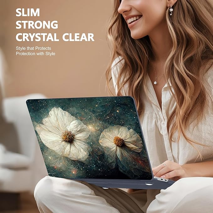 Case for MacBook Pro 13 inch with/Without Touch Bar (2016-2022, M2 A2338 M1 A2289 A2251 A2159 A1989 A1706 A1708), Hard Shell + Keyboard Cover + Dust Plug, Sky Flower