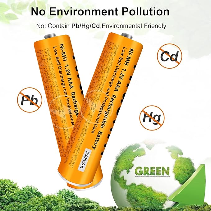 4 Pack NI-MH AAA Rechargeable Battery for Panasonic, 1.2V 550mah AAA Rechargeable Batteries for Panasonic Cordless Phones Handset, Remote Controls, Electronics