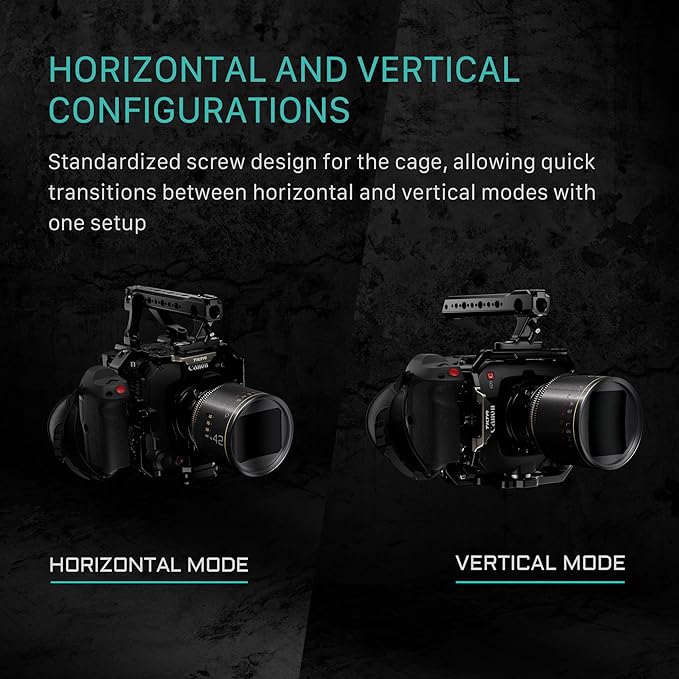 Tilta Camera Cage Pro Kit V-Mount for Canon C400 | Includes Cage, Battery Plate, Shoulder Baseplate, Right Side Arm & More | Arri Rosette, NATO Rail, 3/8"-16 & 1/4"-20
