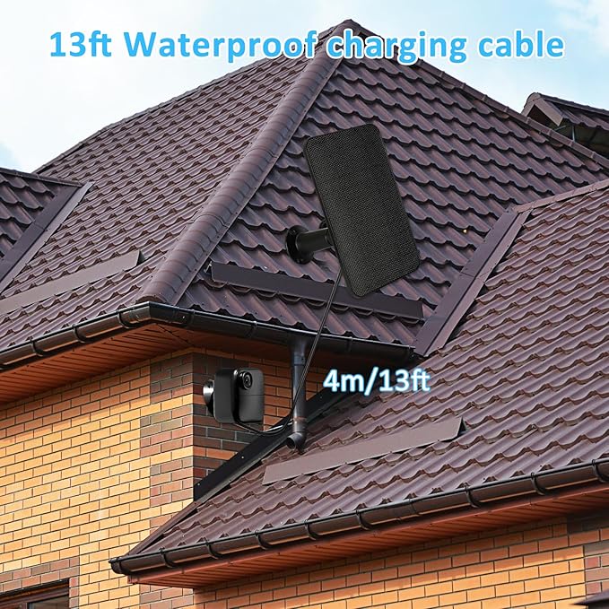 6W Solar Panel Charger for Blink Outdoor 4 (4th Gen), Solar Panel with 13.1ft Waterproof Charging Cable, Waterproof Rubber Plug, 360°Adjustable Mount and Micro USB and Type-C Port (for Blink 4-1PC)