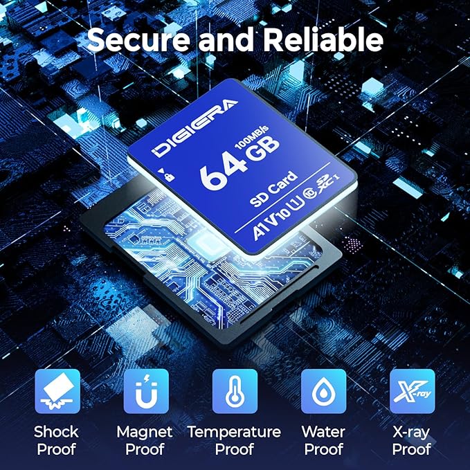 64GB CS100 SDXC UHS-I Memory Card - up to 100MB/s, C10, U1, V10, Full HD, SD Card for Computers, Digital Cameras, Home Theatre Devices, Car Navigation Systems (2 Pack)