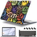 Lepeoac for MacBook Pro 16 inch Case 2019 2020 Release Model A2141, Plastic Hard Shell Cover with Keyboard Cover & Screen Protector for MacBook Pro 16 inch with Touch Bar & Touch ID, Happy Emoji
