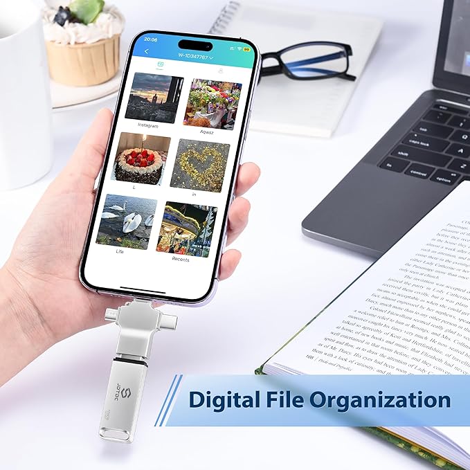 Photo-Storage-Stick 512GB Secure Auto Photo-Stick-Backup for All Device Picture-Saver-Flash-Drive Universal Photo & Video Backup Device Photo-Saver-Thumb-Drive iPhone-Backup-Memory iPad-Backup-Drive