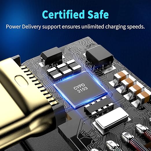 USB4 Cable, with Thunderbolt 4, 240W Charging, 40 Gbps Data Cable, 8K @ 60Hz HDR, USB C to USB C Cable, 90Degree for Hub, Dock MacBook, M2, M3, Mac SSD (90Degree USB4 40G 240W 0.5M)