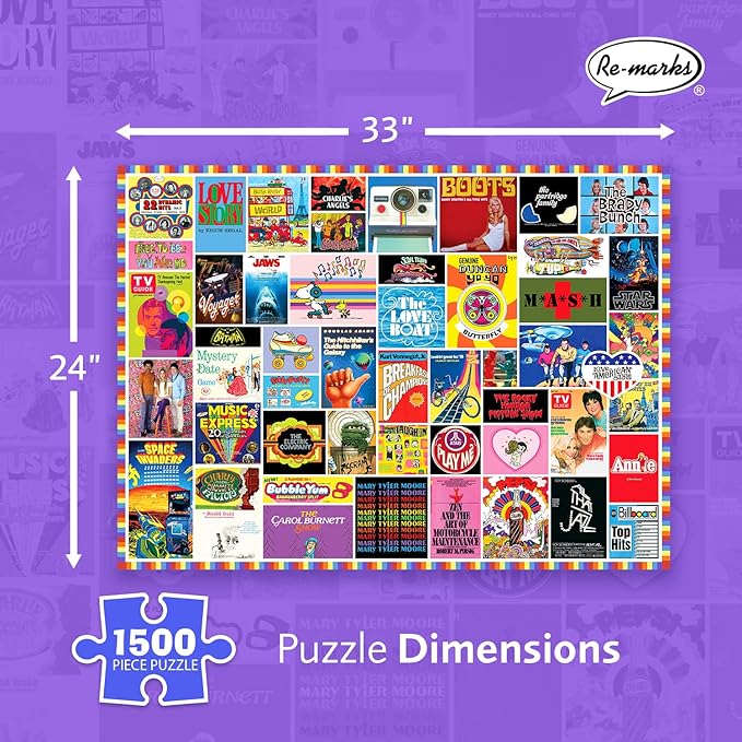 Re-marks 1970s Pop Culture Puzzle, 1500 Pieces for All Ages