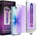 SHANG PIN JIA 2 Pack Anti Blue Light Matte Screen Protector for iPhone 17/16 Pro 6.3-Inch, 9H Tempered Glass Film, Auto Dust Removal, No Bubbles, Easy Installation