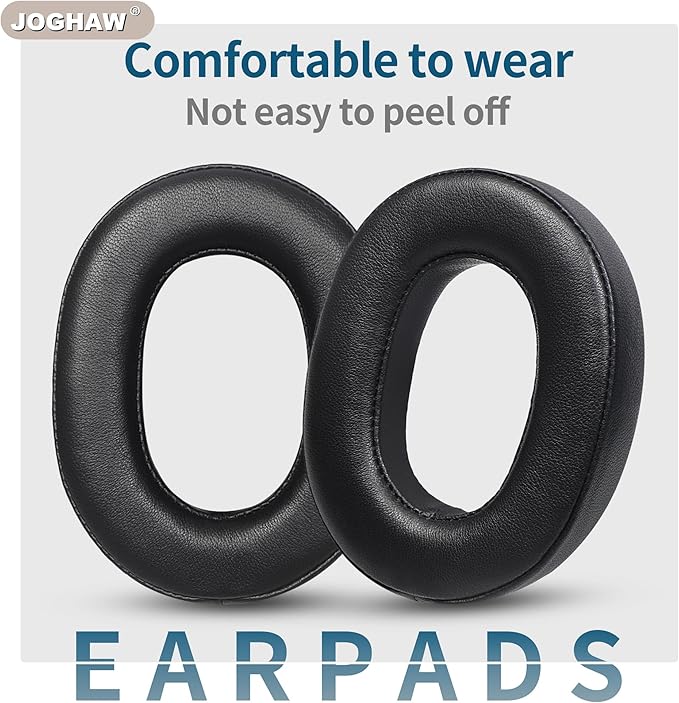 Replacement Ear Pads for Headphones - Compatible for Sony MDR-1000x/WH-1000xm2 | Premium Thickened Sheepskin Cushions with Soft Memory Foam for Comfort - Black