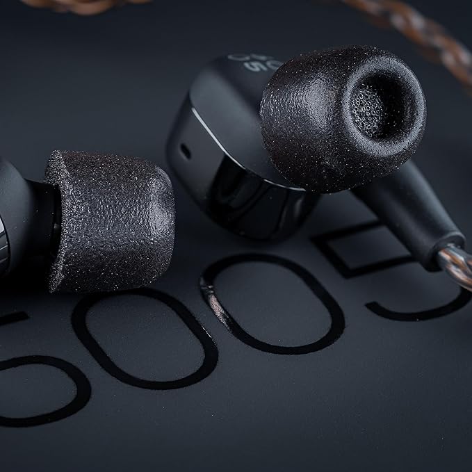 Comply 500 Core Series | Memory Foam Replacement IEM Ear Tips for KZ, Moondrop, FiiO Sennheiser & More | Superior Noise Isolation, Ultimate Comfort, Secure Fit | TechDefender, Black, Small (3 Pairs)