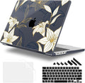 for MacBook Pro 16 inch Case 2021 2022 2023 2024 Release A3186 A3403 M4 A2991 M3 A2780 M2 A2485 M1 Pro/Max, Hard Shell Case with Screen Protector & Keyboard Cover, Golden Floral