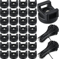 Yookeer 250 Pieces Magnetic Zip Tie Mount Multipurpose Cable Holder Magnets Magnetic Wire Management Bases with Heavy Duty Zip, Mount Nylon Cable Ties in Total (22 mm)